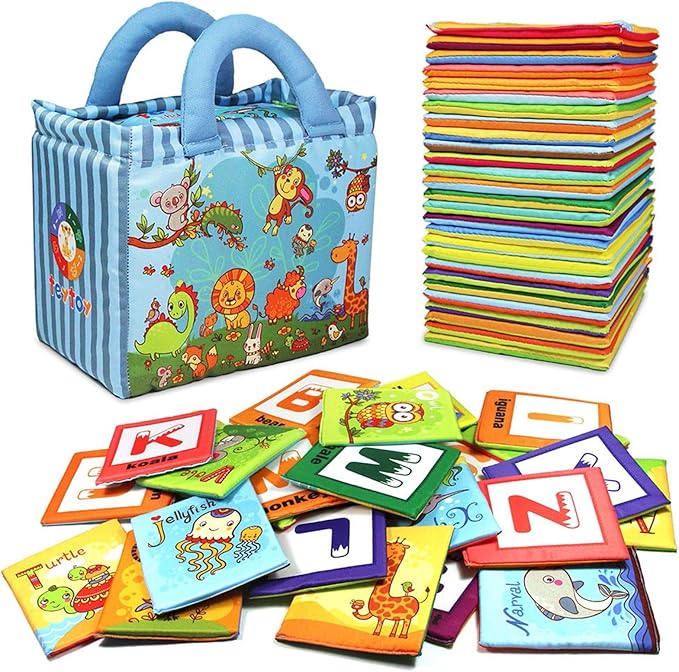 Baby Toy Zoo Series 26pcs Soft Alphabet Cards with Cloth Bag for Over 0 Years