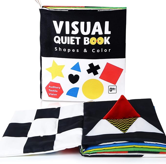 High Contrast Black and White Baby Book - Touch and Feel Crinkle Sensory Toy