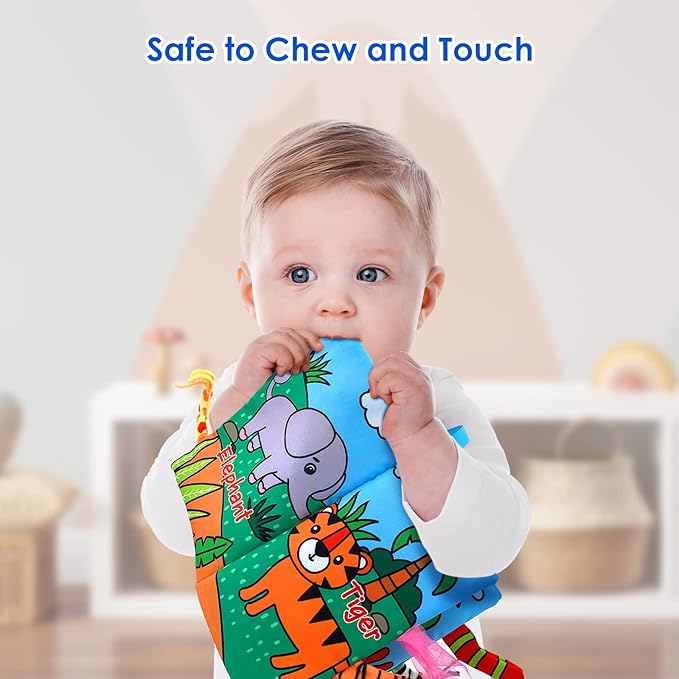 Baby Cloth Books 2PCS High Contrast Sensory Crinkle Book