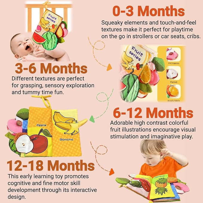 Baby Books 0-6 to 12 Months Infant Soft Cloth
