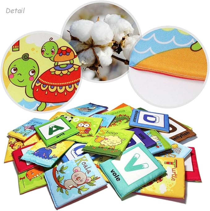 Baby Toy Zoo Series 26pcs Soft Alphabet Cards with Cloth Bag for Over 0 Years