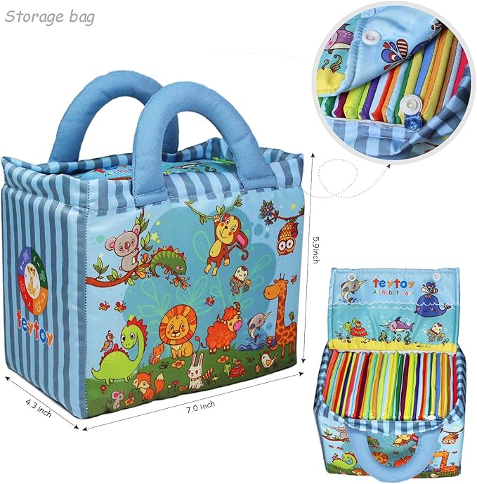 Baby Toy Zoo Series 26pcs Soft Alphabet Cards with Cloth Bag for Over 0 Years